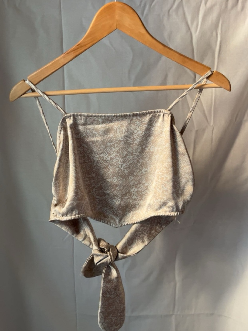 Forever 21 Taupe Satin Tie-Front Cami Top - Women